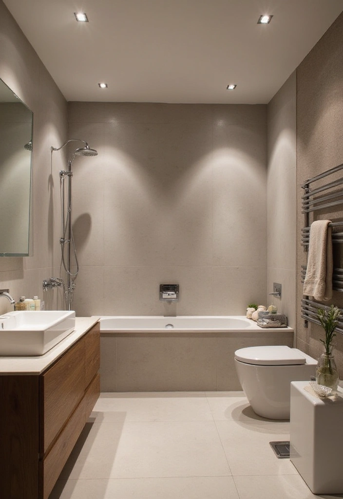 28 Bathroom Nook Ideas That Add Functionality - 15. Recessed Lighting