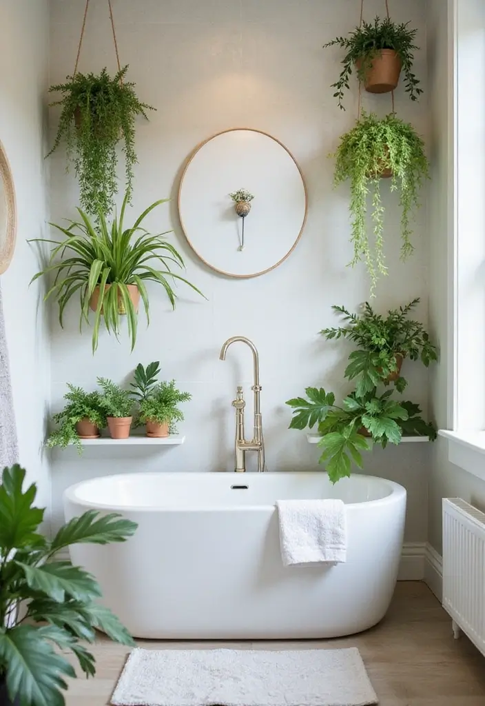 28 Bathroom Nook Ideas That Add Functionality - 18. Wall-Mounted Planters