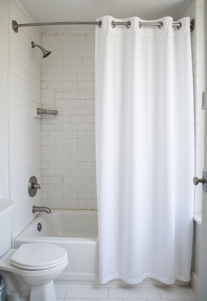 28 Bathroom Nook Ideas That Add Functionality - 25. Minimalist Shower Curtains
