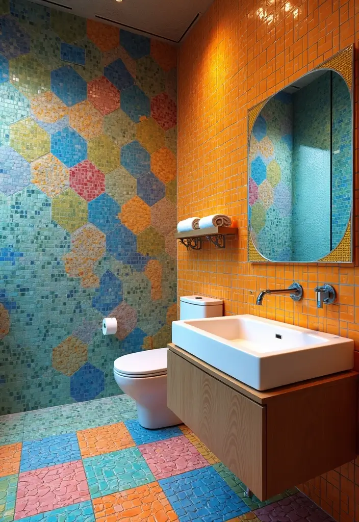 28 Bathroom Tile Ideas Floor Design Trends For 2024 - 15. Mosaic Tiles