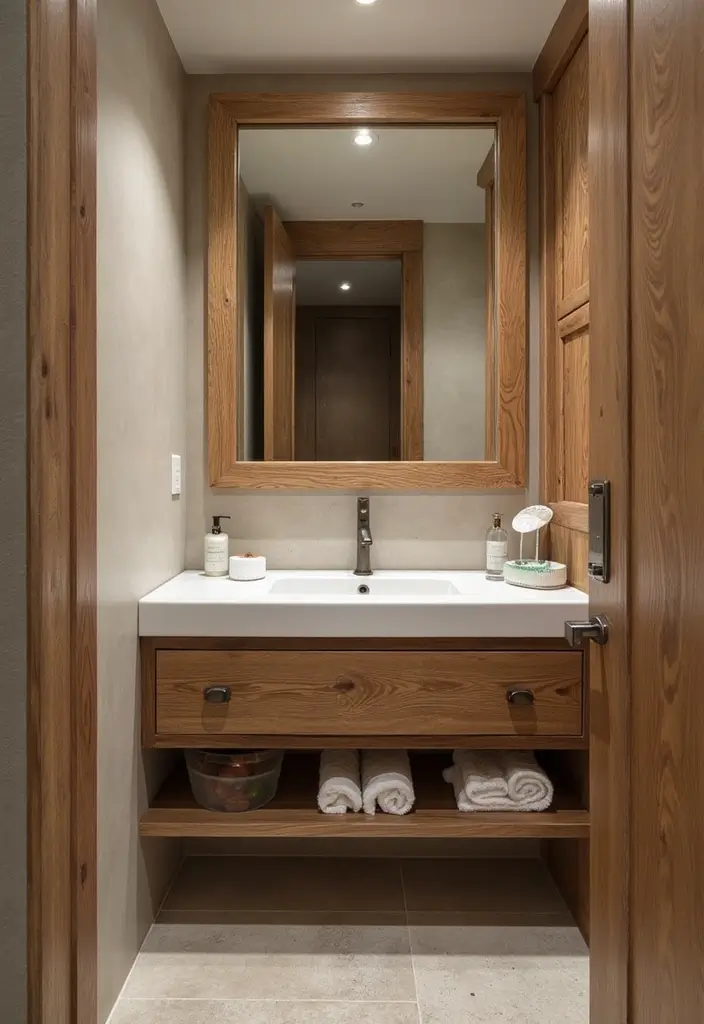 28 Boho Western Bathroom Ideas With Rustic Flair - 16. Rustic Accents with Modern Touches