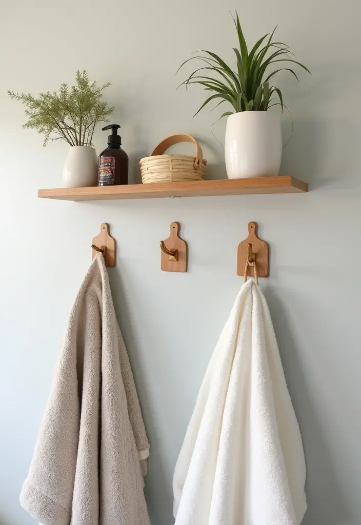 28 Boho Western Bathroom Ideas With Rustic Flair - 21. Personalized Wall Hooks