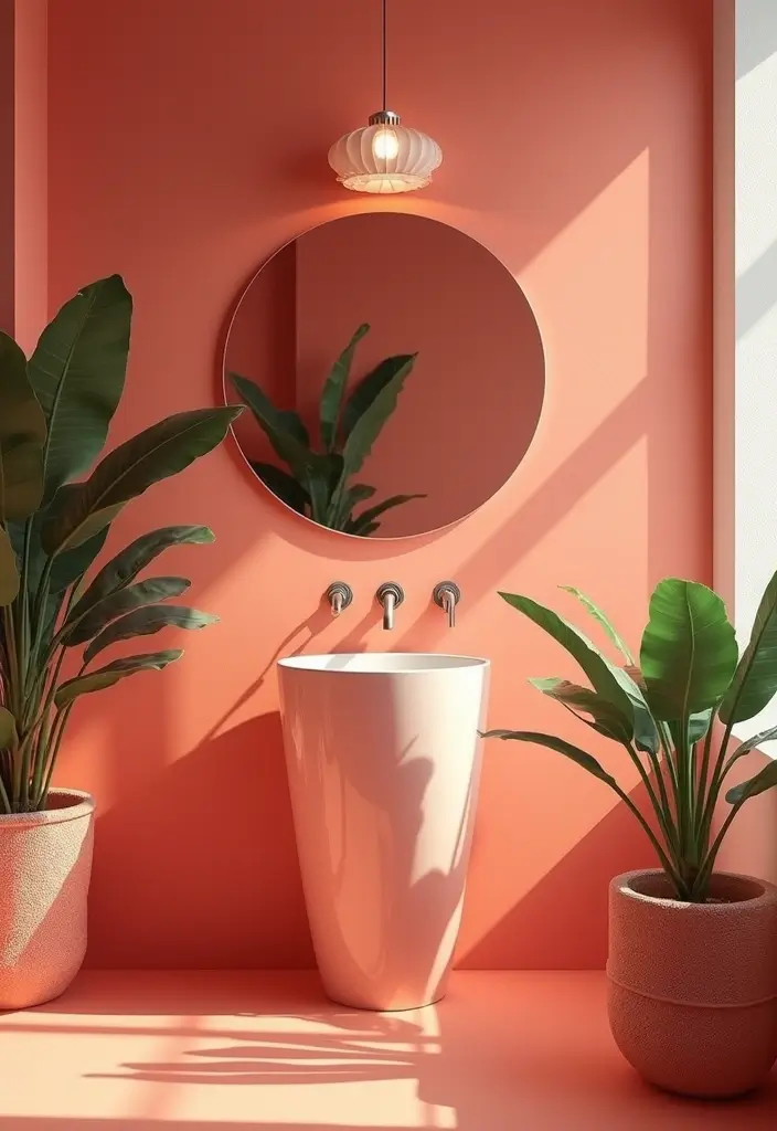 28 Coral Bathroom Ideas That Feel Tropical - 4. Coral Fixtures