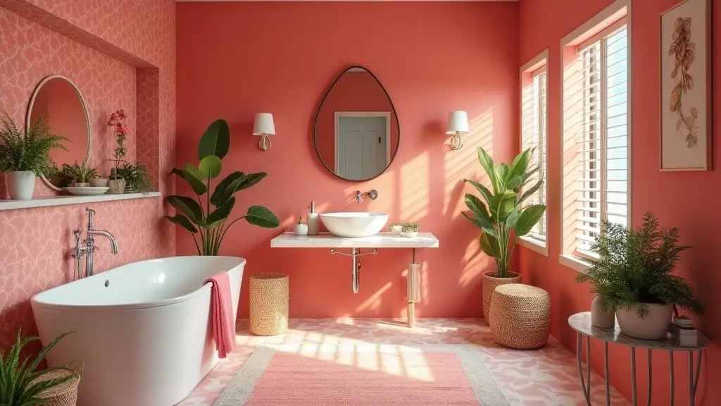 28 Coral Bathroom Ideas That Feel Tropical