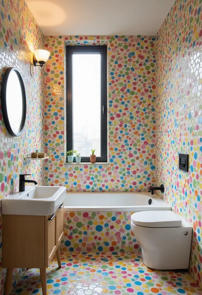 28 Kids Bathroom Tile Ideas That Feel Fun - 13. Charming Circles