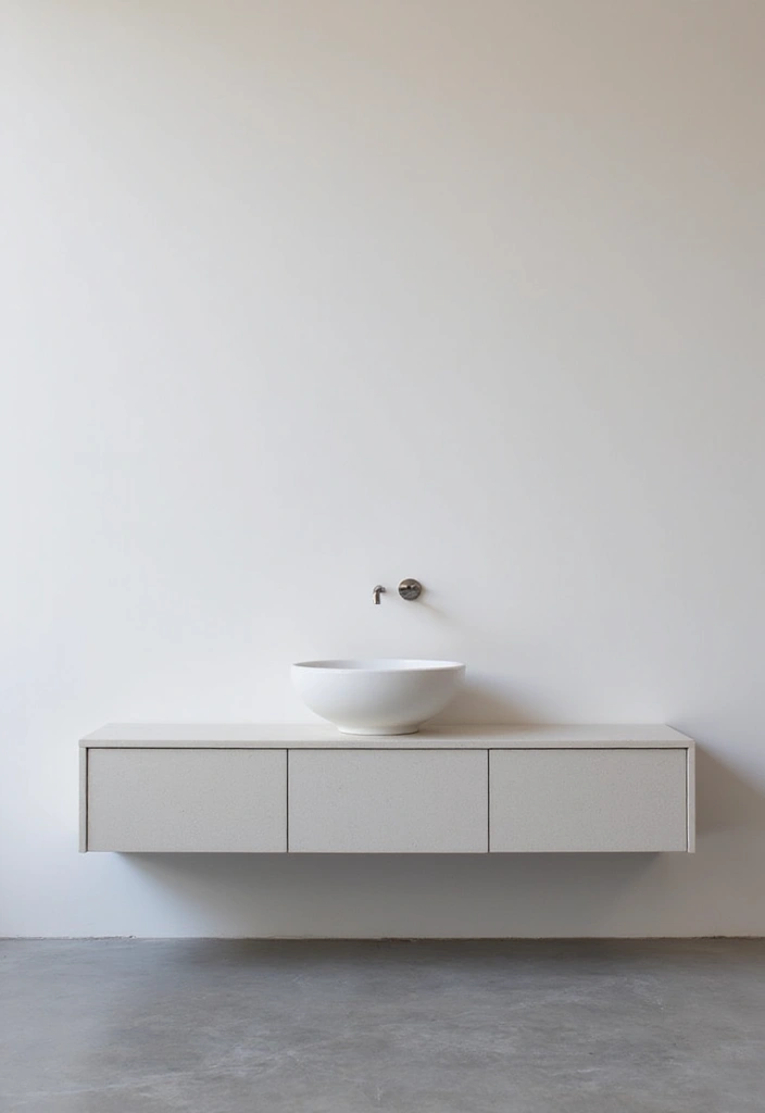 28 Modern Bathroom Ideas That Feel Sleek - 1. Floating Vanities