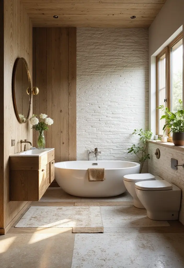 28 Modern Bathroom Ideas That Feel Sleek - 17. Sustainable Materials