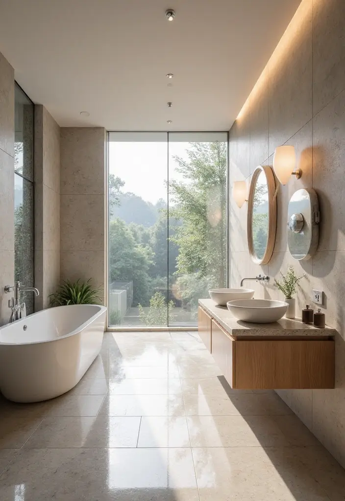 28 Modern Bathroom Ideas That Feel Sleek - 22. Open-Concept Layout