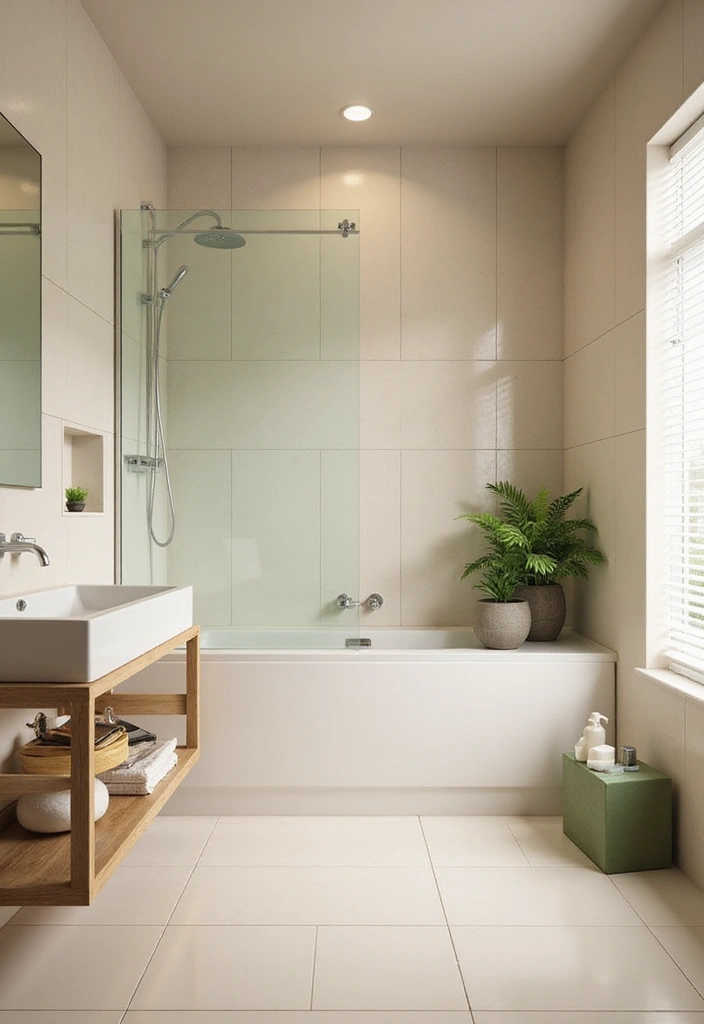 28 Modern Tropical Bathroom Ideas With Natural Tones - 4. Soft, Neutral Color Palette