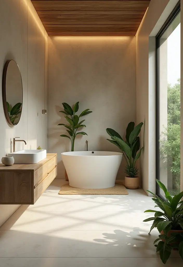 28 Modern Tropical Bathroom Ideas With Natural Tones - 6. Eco-friendly Fixtures for Sustainability