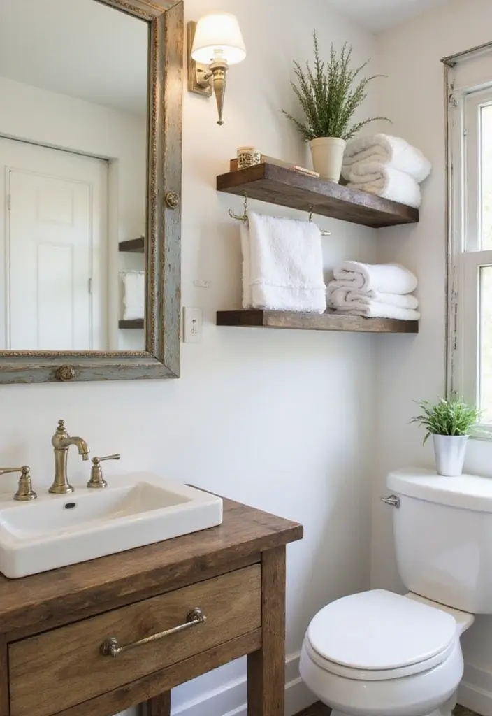 28 Navy And White Bathroom Ideas That Feel Nautical - 7. Vintage Finds