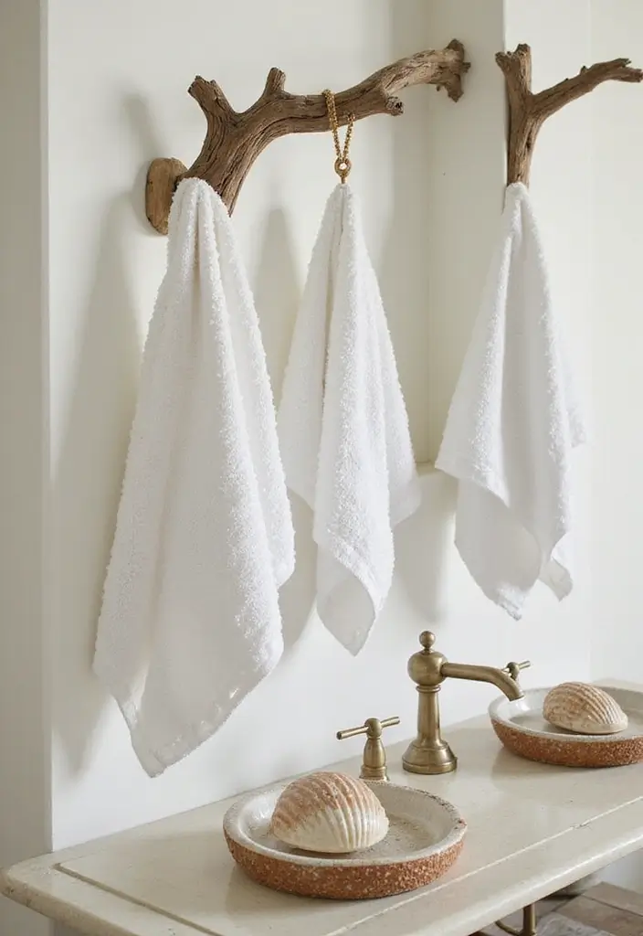 28 Navy And White Bathroom Ideas That Feel Nautical - 9. Beachy Accessories