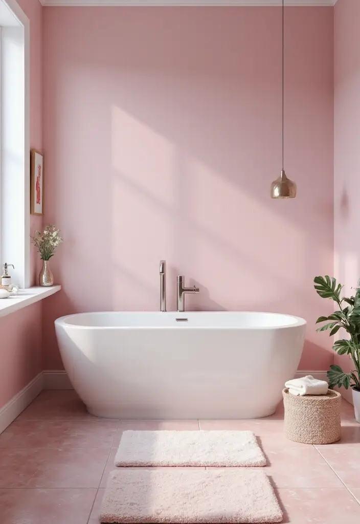 28 Small Bathroom Ideas Pink And Elegant - 12. Pink and White Color Scheme