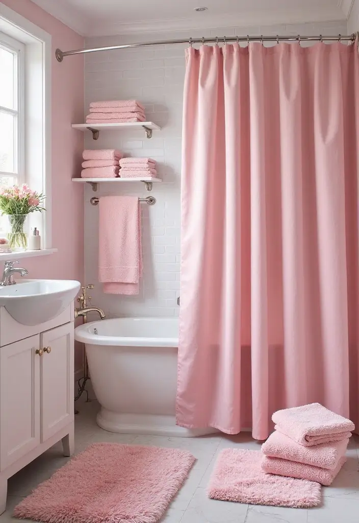 28 Small Bathroom Ideas Pink And Elegant - 3. Elegant Pink Accessories