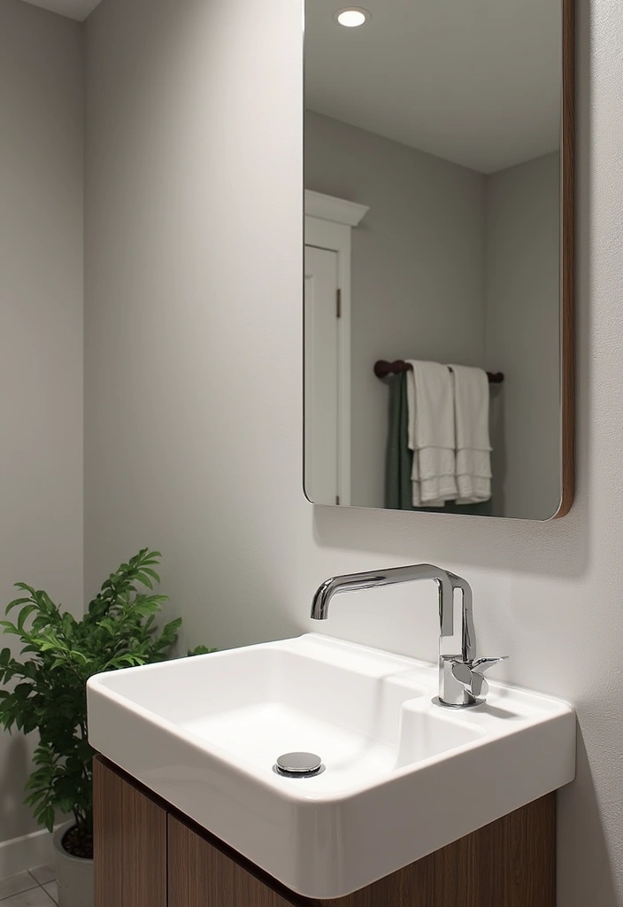 28 Small Half Bathroom Decor Ideas That Feel Spacious - 15. Integrated Technology