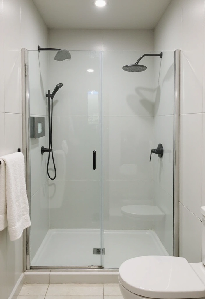 28 Small Half Bathroom Decor Ideas That Feel Spacious - 2. Clear Glass Shower Enclosures
