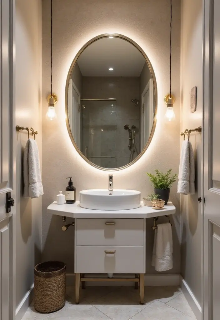 28 Small Half Bathroom Decor Ideas That Feel Spacious - 4. Large Mirrors