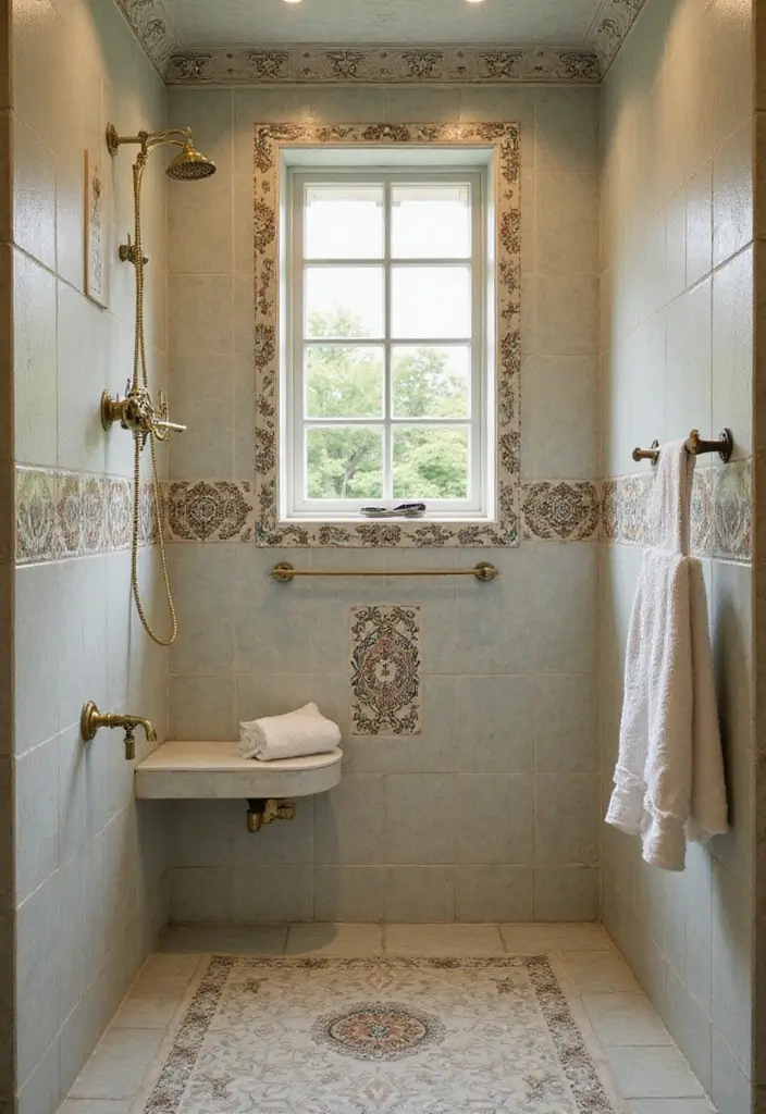 28 Walk In Bathroom Showers That Redefine Luxury - 10. Vintage Charm