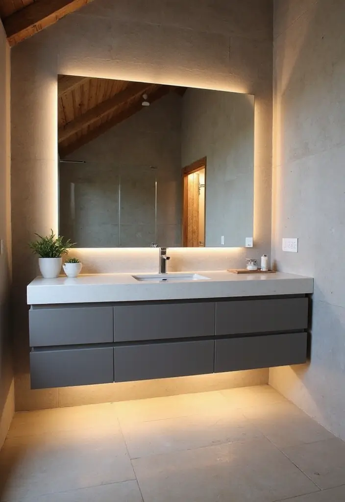 29 Attic Bathroom Ideas That Maximize Every Corner - 8. Floating Vanities