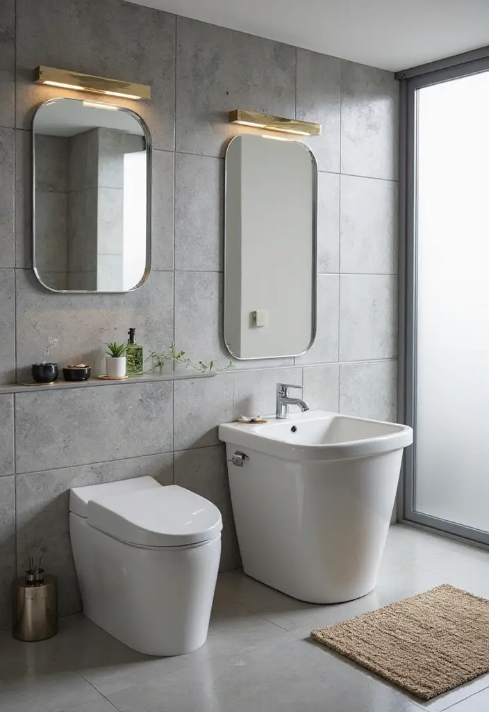 29 Bathroom Highlighter Tiles Ideas For Accent Walls - 20. Subtle Grey Shades