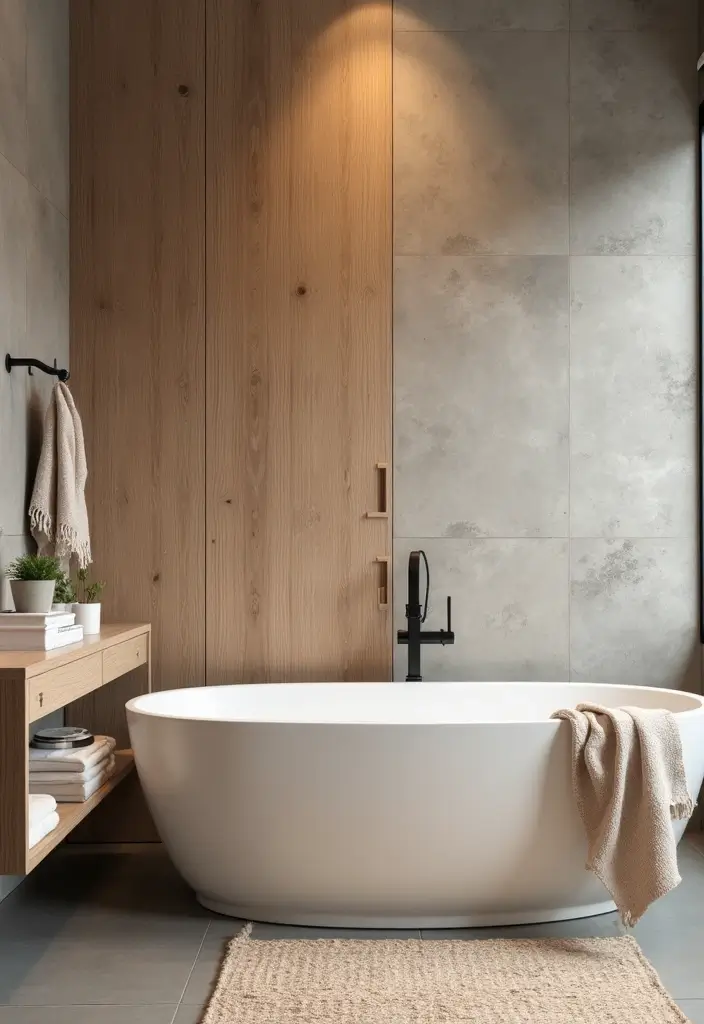 29 Bathroom Highlighter Tiles Ideas For Accent Walls - 26. Cozy Cabin Vibe