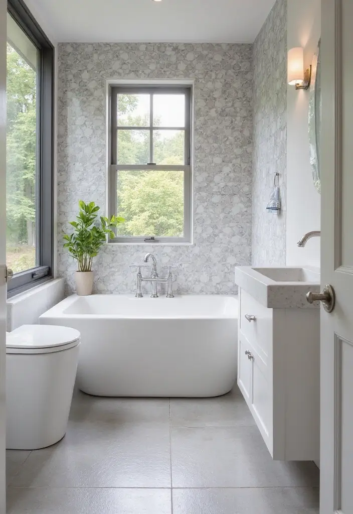 29 Bathroom Highlighter Tiles Ideas For Accent Walls - 7. Geometric Glamour