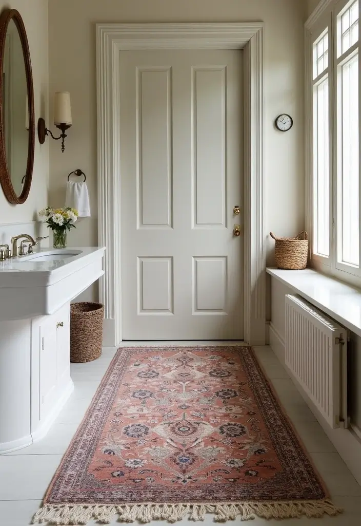 29 Bathroom Runner Rug Ideas That Tie The Room Together - 25. Classic Persian Rugs