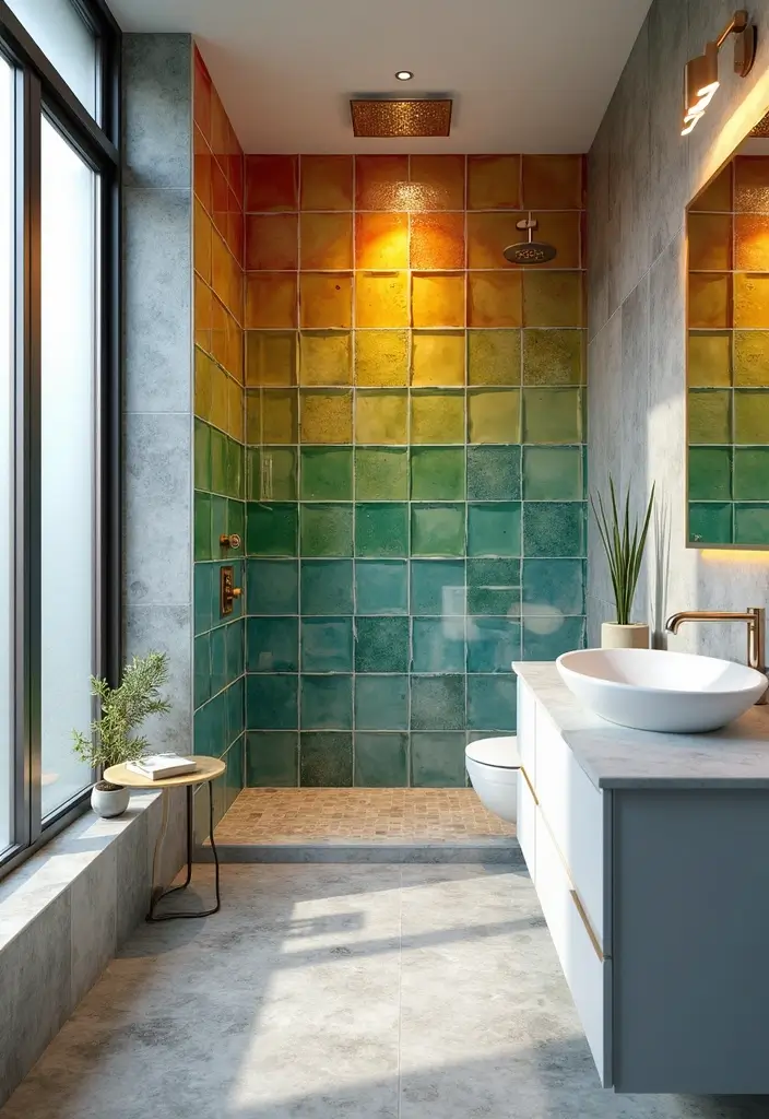 29 Bathroom Shower Tile Ideas That Feel Modern - 1. Recycled Glass Tiles