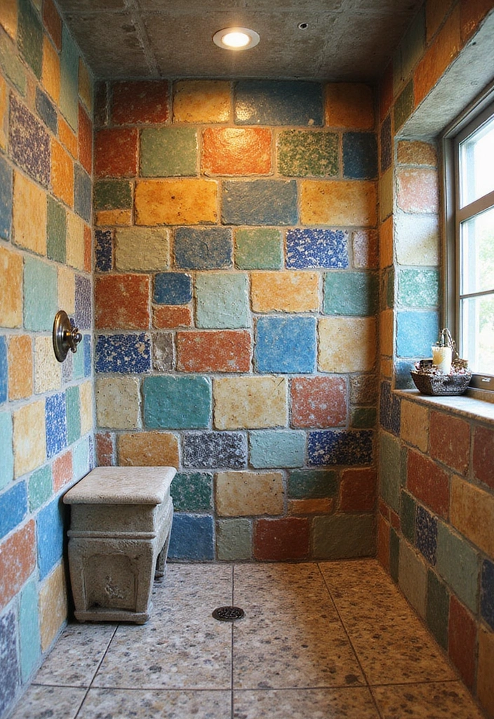 29 Bathroom Shower Tile Ideas That Feel Modern - 17. Eclectic Mix and Match