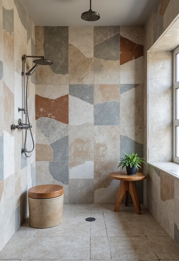 29 Bathroom Shower Tile Ideas That Feel Modern - 5. Geometric Patterns