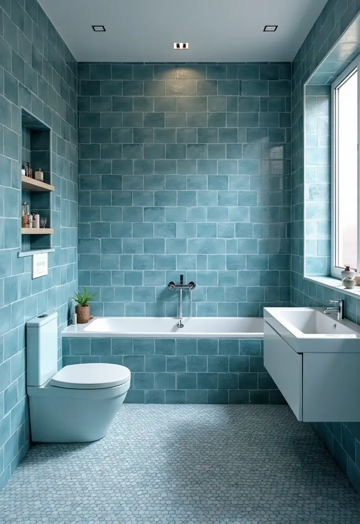 29 Bathroom Tiles Combination Ideas That Work Beautifully - 2. Monochromatic Magic