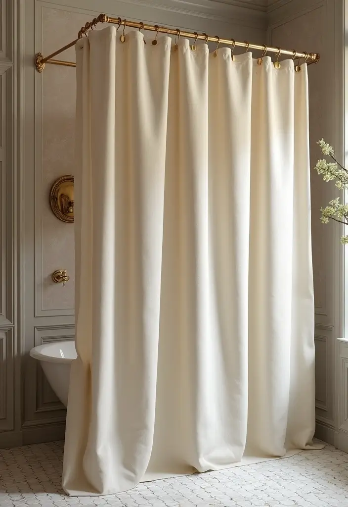 29 Ensuite Bathroom Ideas Master Bedrooms With Luxury Touch - 23. Elegant Shower Curtains