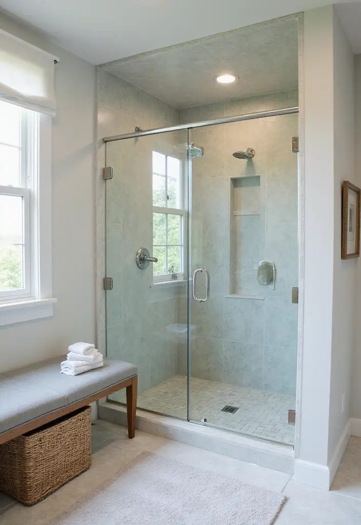 29 Modern French Country Bathroom Ideas That Feel Romantic - 11. Stylish Shower Designs