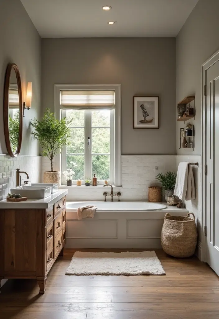 29 Modern Gray Bathroom Designs That Feel Sophisticated - 12. Warm Gray Palettes