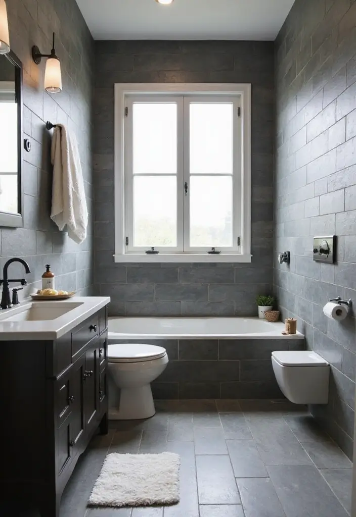 29 Modern Gray Bathroom Designs That Feel Sophisticated - 28. Timeless Gray Elements