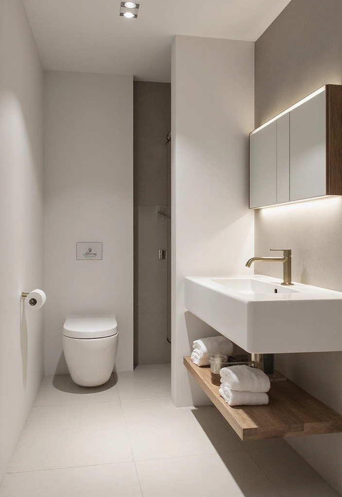 29 Modern Gray Bathroom Designs That Feel Sophisticated - 3. Minimalist Fixtures