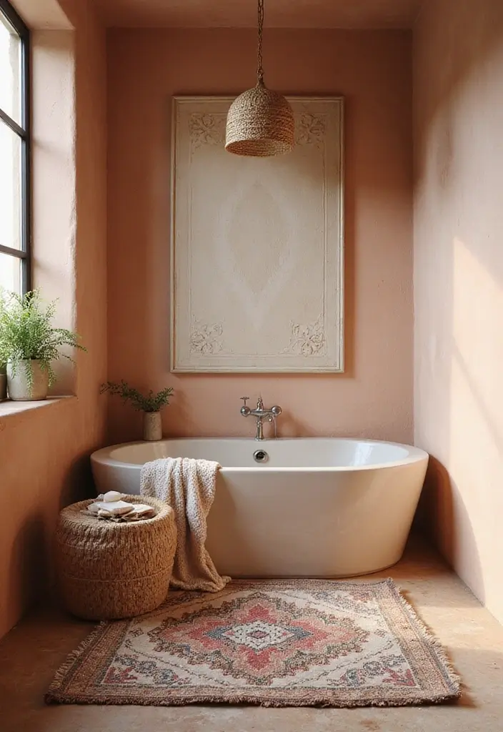 29 Moroccan Style Bathroom Designs Full Of Detail - 17. Soft Textiles and Rugs