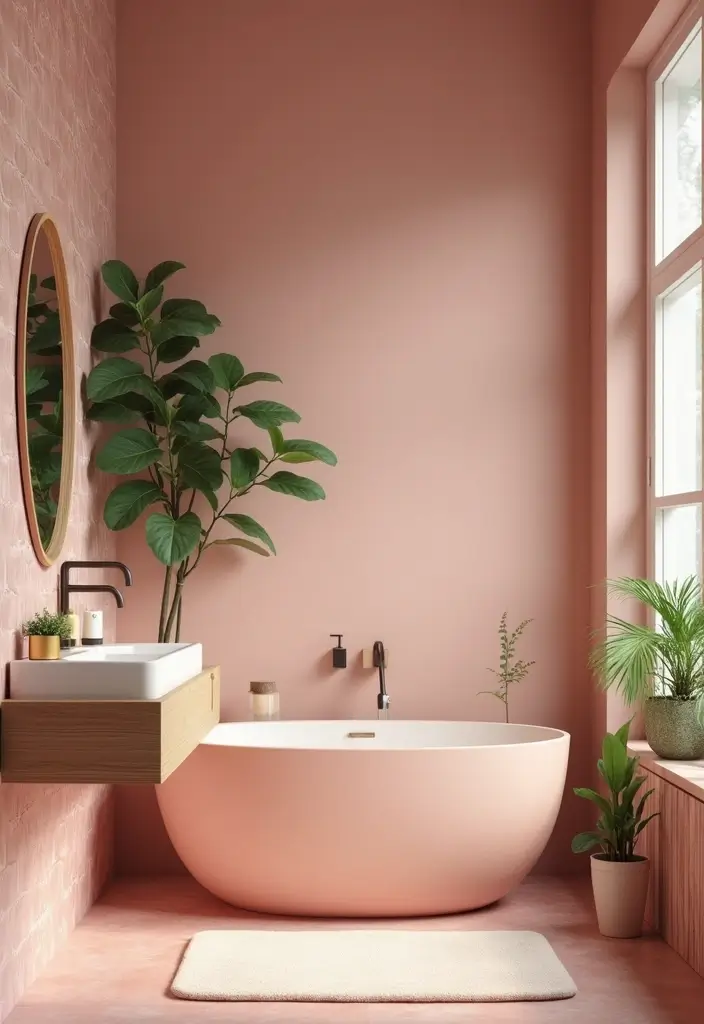 29 Pink And Green Bathroom Ideas That Look Trendy - 20. Eco-Friendly Choices
