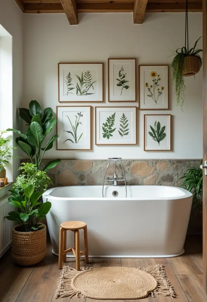 29 Pink And Green Bathroom Ideas That Look Trendy - 5. Nature-Inspired Retreat