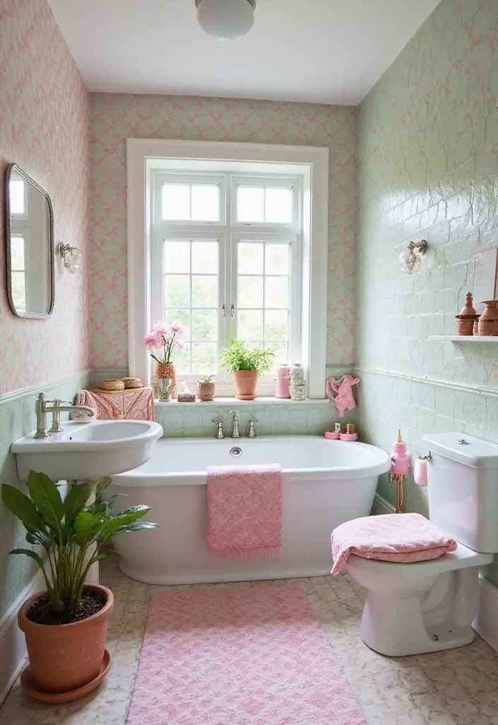 29 Pink And Green Bathroom Ideas That Look Trendy - 7. Chic Accessories