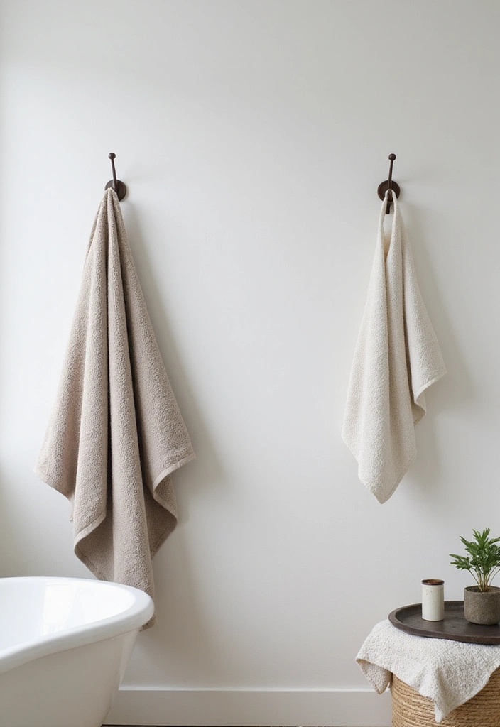 29 Towel Display In Bathroom Ideas That Look Boutique - 14. Minimalist Approaches