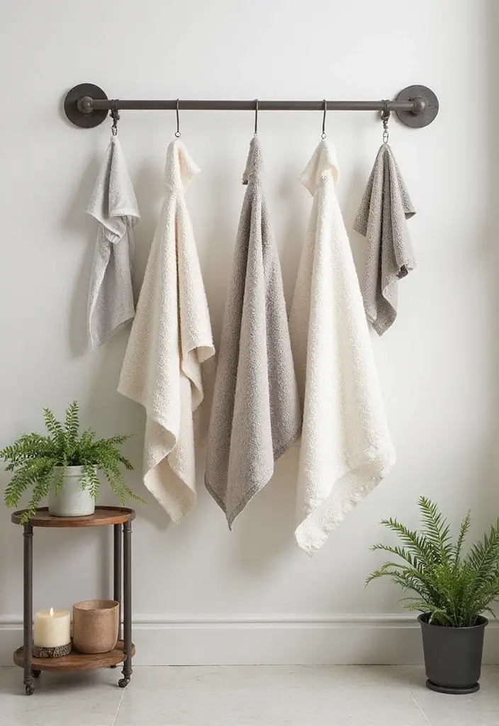 29 Towel Display In Bathroom Ideas That Look Boutique - 2. Decorative Towel Racks