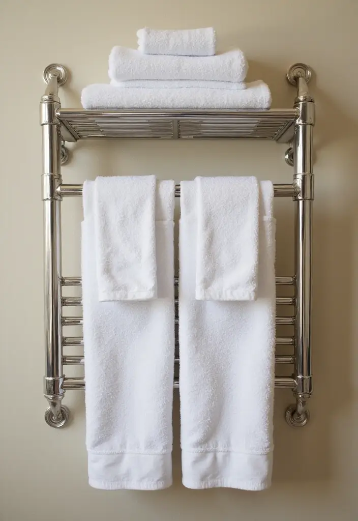 29 Towel Display In Bathroom Ideas That Look Boutique - 4. Elegant Towel Bars