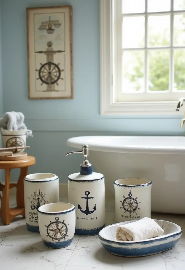 29 Under The Sea Bathroom Ideas For Kids And Adults - 2. Nautical-themed Accessories