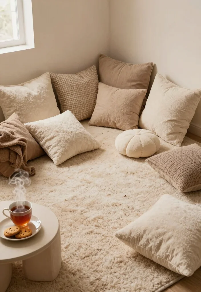 15 Bedroom Sitting Area Small Cozy Corner Ideas - 11. Plush and Cozy 1