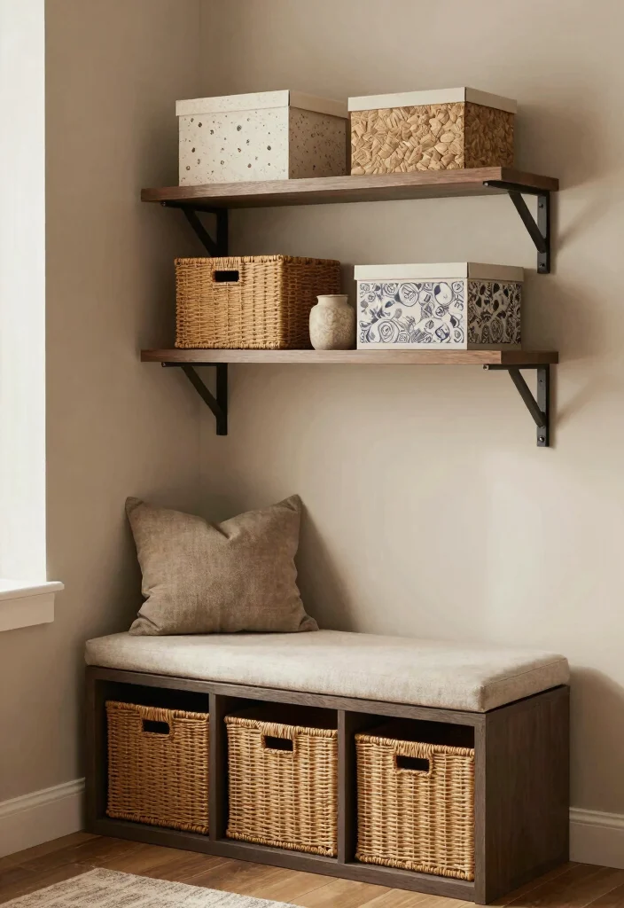 15 Bedroom Sitting Area Small Cozy Corner Ideas - 13. Functional Storage Corner 1