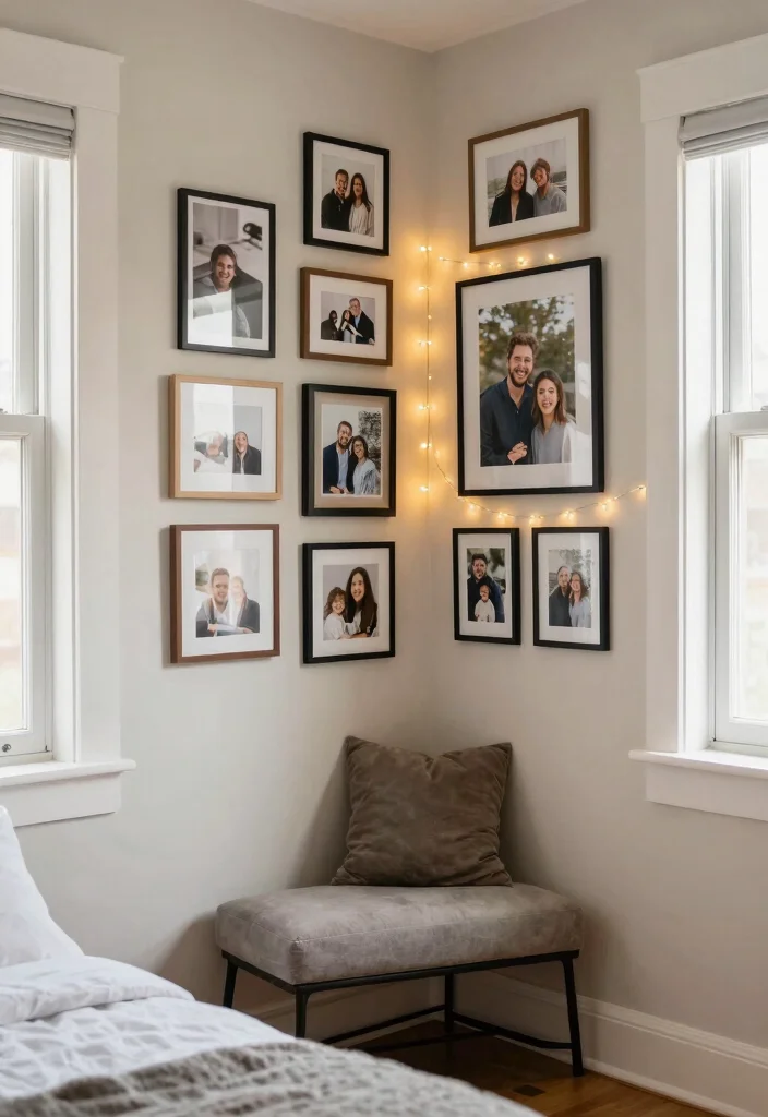 15 Bedroom Sitting Area Small Cozy Corner Ideas - 14. Personal Gallery Space 1