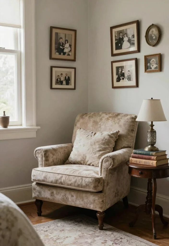 15 Bedroom Sitting Area Small Cozy Corner Ideas - 7. Vintage Charm 1