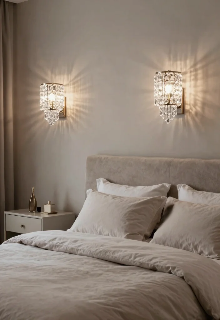 15 Bedroom Wall Lights Above Bed Ideas Modern Cozy Lighting - 4. Elegant Crystal Wall Sconces 1