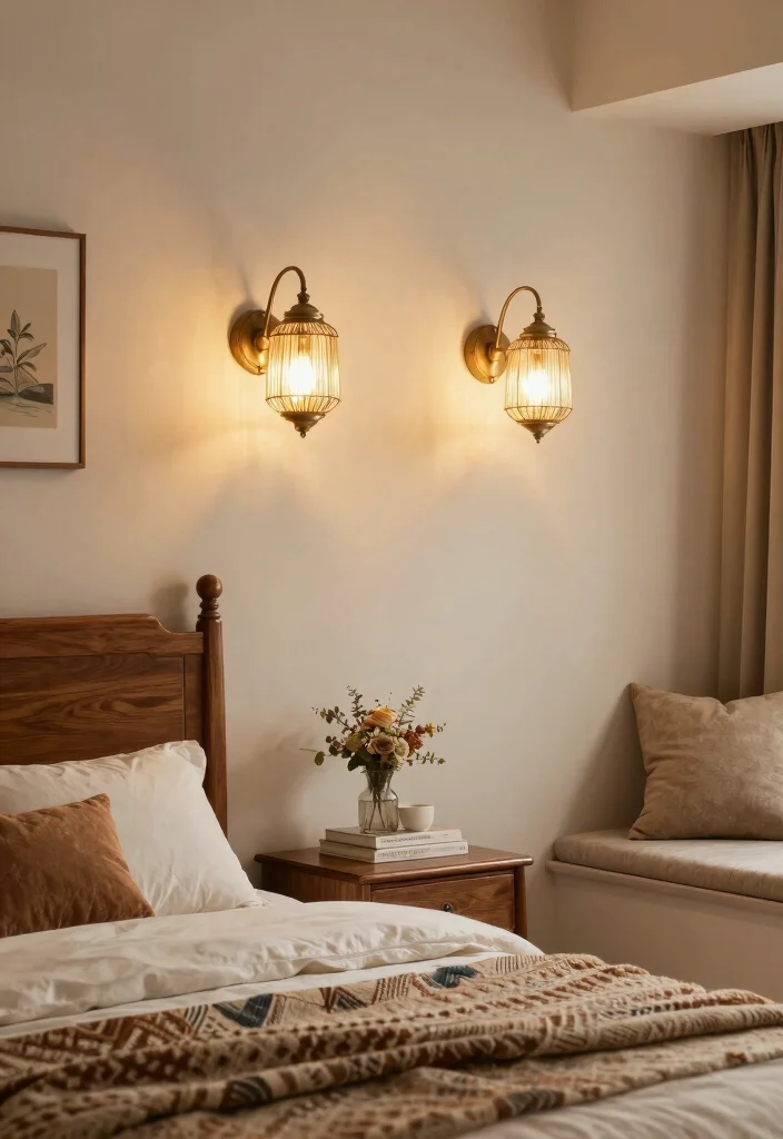 15 Bedroom Wall Lights Above Bed Ideas Modern Cozy Lighting - 5. Vintage-Style Wall Lights 1